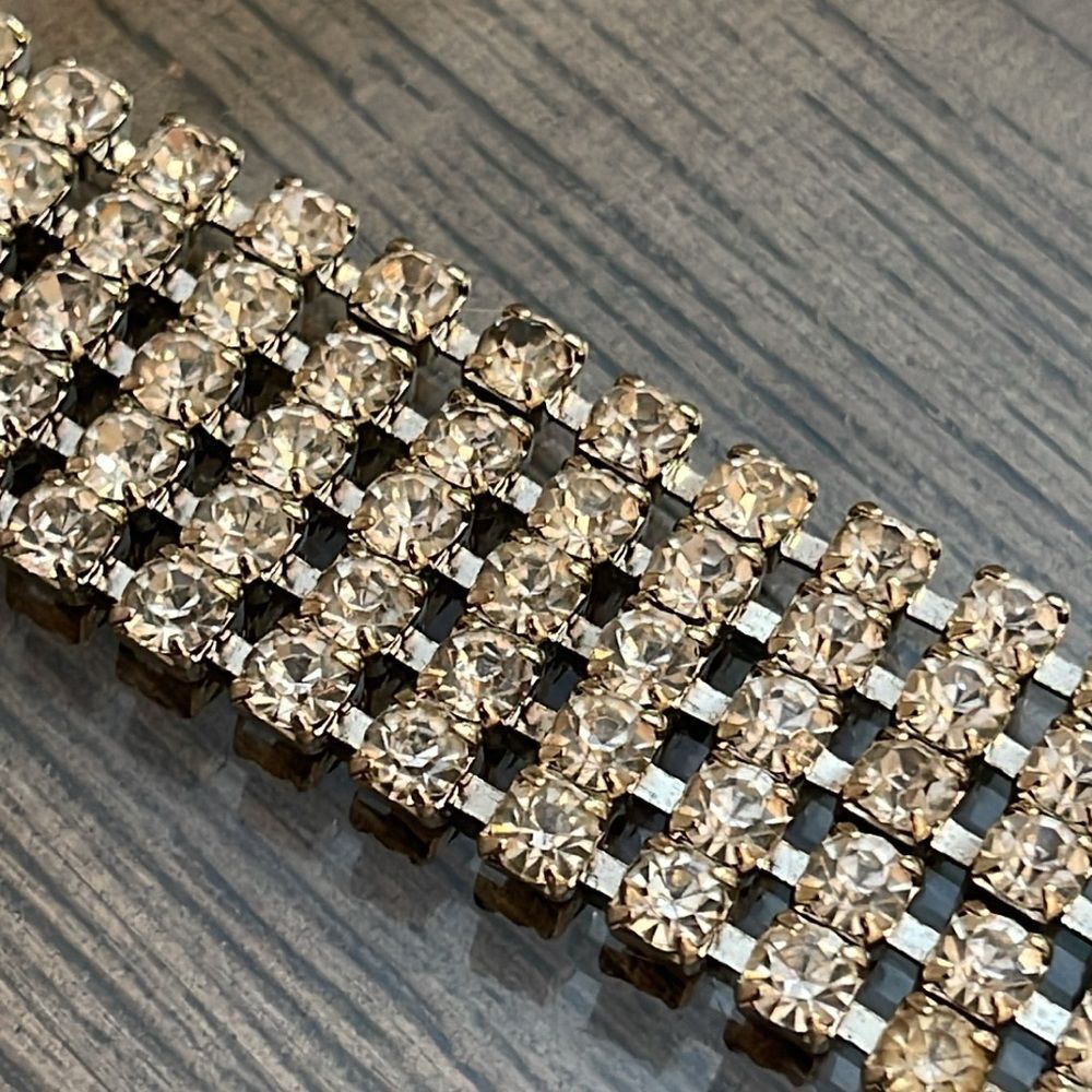 Vintage Wide Rhinestone Bracelet - Picture 5 of 16